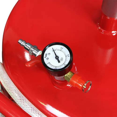 Miniatura 2 de XtremepowerUS tanque portátil de drenaje de aceite de residuos de 20 galones operado por aire, embudo ajustable de altura con rueda, rojo