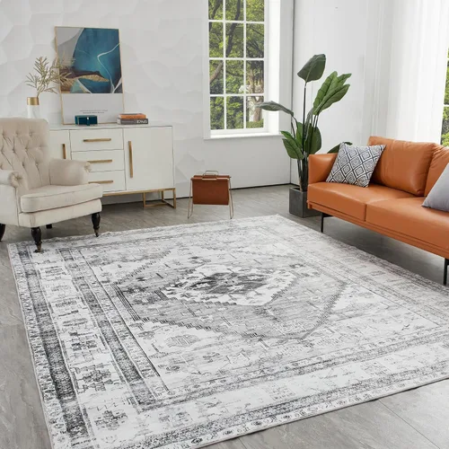 Miniatura 47 de Syalife 6x9 Alfombra Lavable para Área, Ultra Suave Antideslizante, Pila Baja, Alfombra Vintage Resistente a Manchas para Sala de Estar, Alfombra