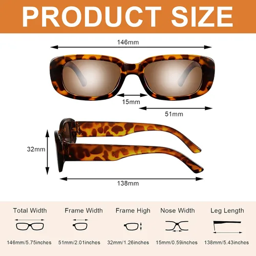 Miniatura 3 de Frienda Gafas de sol negras rectangulares retro gruesas, modernas, cuadradas, vintage, de los años 90, para mujeres y hombres