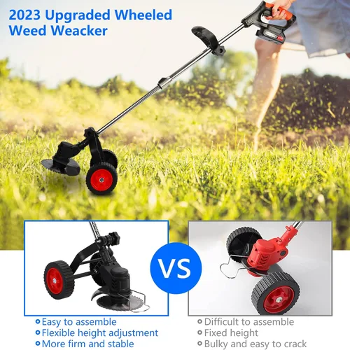 Miniatura 4 de Weed Eater, 3 en 1 inalámbrico Wacker - Cortadora de césped eléctrica con batería de 21 V 2000 mAh para jardín y patio con rueda (negro EE.UU.)