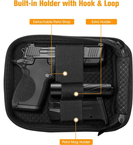 Miniatura 2 de FINPAC Funda de Transporte Oculto para Armas, Estuche Suave para Pistola Riñonera de Cintura Bolsa para Armas de Fuego con Funda para Pistola