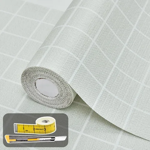 Miniatura 16 de Lámina para revestir estantes y cajones de cocina y baño, impermeable, antideslizante, sin adhesivo, fácil de limpiar, incluye cuchillo y cinta