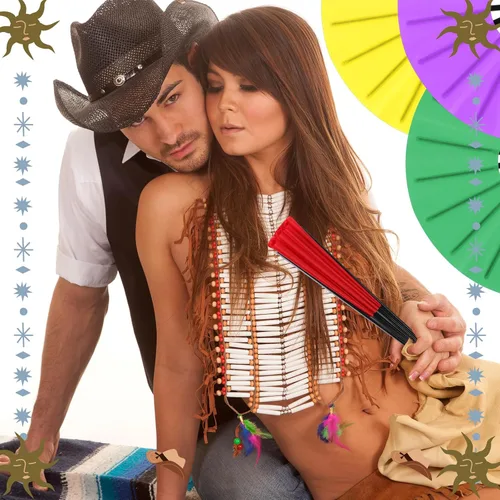 Miniatura 6 de Blulu 8 piezas de abanicos grandes plegables para baile en línea de 13 pulgadas, abanico en el suelo para baile en línea para mujeres y hombres