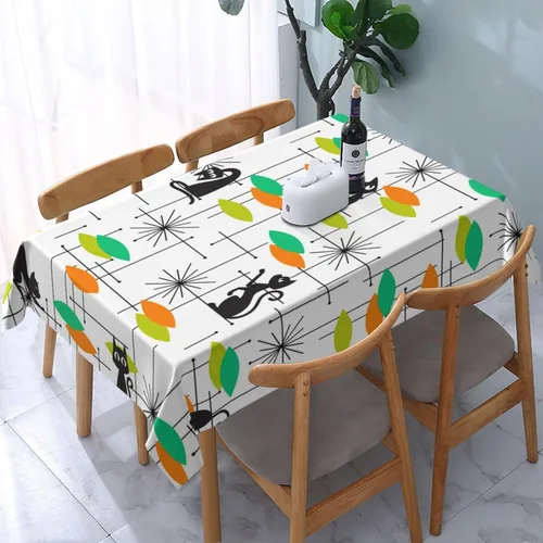 Miniatura 26 de Mantel decorativo con patrón azteca, estilo nativo étnico, bohemio, geométrico, verde, para cocina, banquete de fiesta y vacaciones, color negro