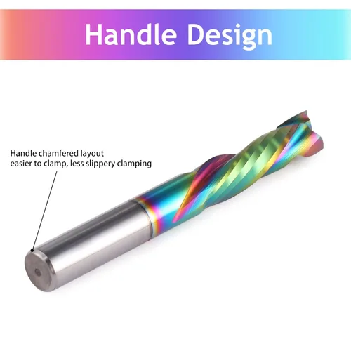 Miniatura 6 de Fresa de carpintería, revestimiento DLC, corte arriba y abajo, 2 flautas, herramienta de fresado de carburo en espiral, router CNC, brocas