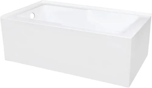 Aqua Eden VTAM6032L22S - Bañera esquinera de acrílico de 60 pulgadas con 2 paredes con delantal de esquina, orificio de drenaje para mano izquierda,