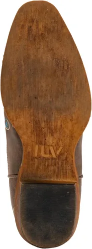 Miniatura 7 de IUV Botas vaqueras para mujer, botas occidentales de media pantorrilla, pestañas sin cierre, botas puntiagudas