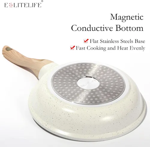 Miniatura 7 de ESLITE LIFE Juego de sartenes antiadherentes de cerámica, no tóxicas para tortilla de huevo, sartenes de cocina compatibles con todas las estufas