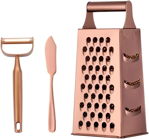 Miniatura 7 de Rallador de caja de 4 lados para cocina, rallador de queso de acero inoxidable con asa, cortador de verduras multifunción para queso, jengibre