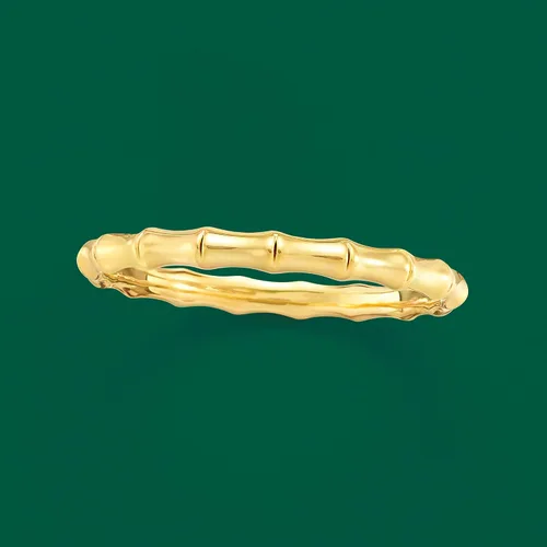 Miniatura 3 de Ross-Simons Italian Andiamo 14kt Yellow Gold Over Resin Bamboo Bangle Bracelet