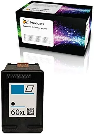 Miniatura 2 de Cartucho de tinta de repuesto para impresoras HP 60 Negro para impresoras Envy 120 114 Deskjet F4480 F4210 D1660 F4400 (1 negro)