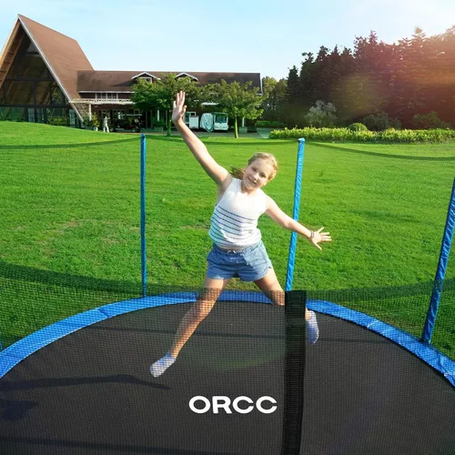 Miniatura 9 de ORCC - Cama elástica de 8 pies, 10 pies, 12 pies y 14 pies, cama elástica para exteriores con red de seguridad, cama elástica de 186 kg para niños