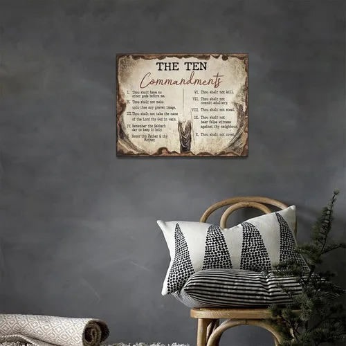 Miniatura 3 de Arte de Pared de los Diez Mandamientos, 10 Mandamientos, Versículo Bíblico Cristiano, Imágenes de las Escrituras Religiosas, Decoración de Pared