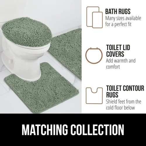 Miniatura 126 de Gorilla Grip - Tapete de baño de felpilla gruesa, suave y absorbente, secado rápido, de microfibra, con reverso de caucho, para piso de ducha, Nube
