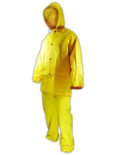 MAGID 3014S RainMaster - Traje de lluvia de vinilo de 3 piezas, 14 mil, PVC, pequeño, amarillo