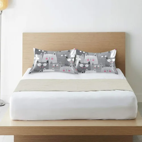 Miniatura 8 de Fundas de almohada de satén con diseño de gato transpirable para cabello y piel, sin cremallera, con cierre de sobre para sofá cama, tamaño estándar