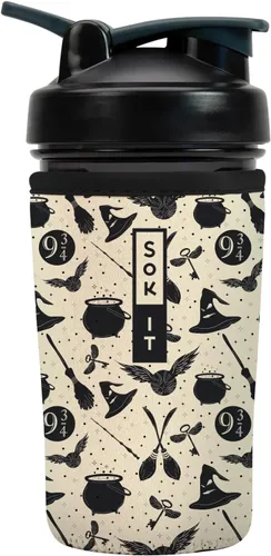 Miniatura 38 de Sok It BotlSok Botella Mezcladora de Proteínas con Funda Aislante de Neopreno (Floral Abstracto, Se Ajusta a Mezcladoras de 24oz)