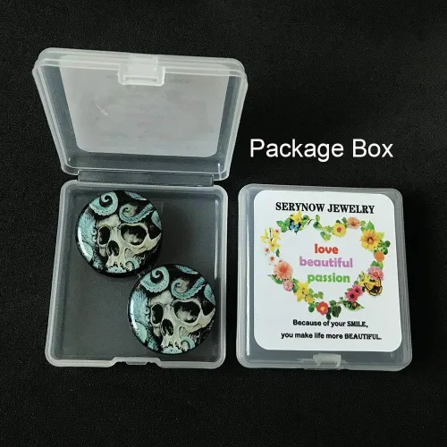 Miniatura 3 de Tapones y túneles de dilatadores de oreja de calavera, expansor de 0.236 in-0.984 in, doble acampanado