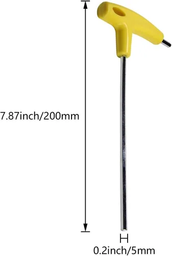 Miniatura 3 de Utoolmart Llave Allen con mango en T, 0.197 in, métrica, 70 #, acero con mango en T, llave hexagonal de 7.874 in de longitud total
