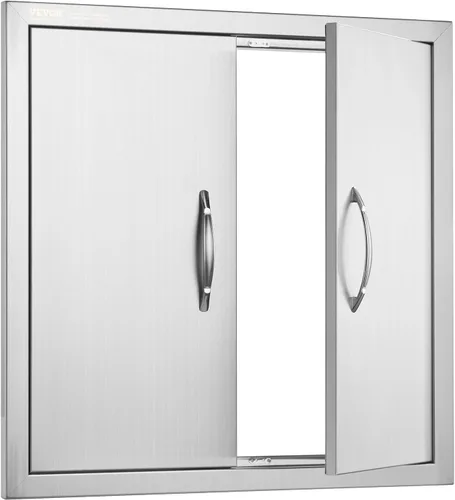 Miniatura 9 de VEVOR Puerta de acceso para barbacoa, 24 pulgadas de ancho x 24 pulgadas de alto, puerta doble de cocina al aire libre, puerta de montaje empotrado