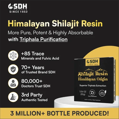 Miniatura 3 de Resina Shilajit pura del Himalaya (500 mg) purificada con Triphala ayuda a apoyar la energía, la inmunidad y el enfoque tanto para hombres como