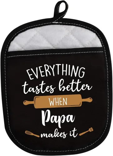 Miniatura 10 de LEVLO Los mejores regalos de cocina para hornear para madre, padre, todo sabe mejor cuando Mimi/abuela/nana/papa/nonna/gigi hace que sea guantes