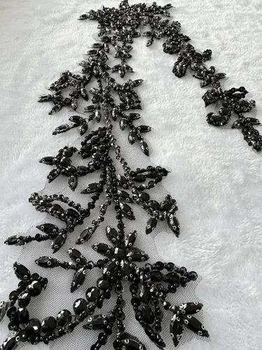 Miniatura 4 de PLune Diamantes de imitación acrílicos brillantes hechos a mano sobre encaje Aplique con cuentas de costura piedras adornos parches accesorios