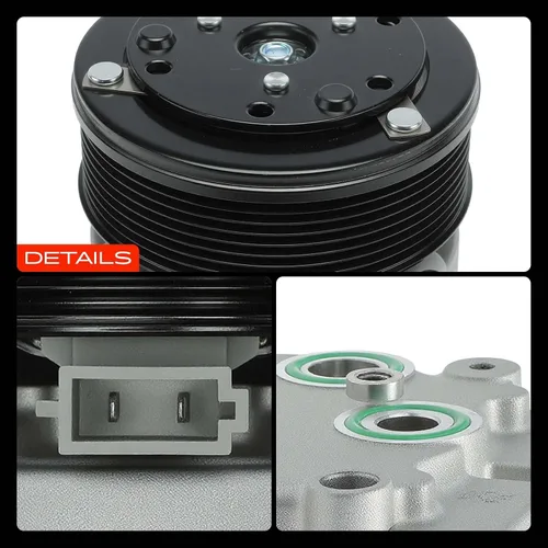 Miniatura 9 de A-Premium Compresor A/C con embrague compatible con Ford Excursion 7.3L 2000-2003