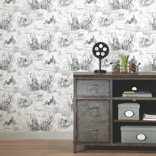 Miniatura 9 de RoomMates RMK12353PL Harry Potter Mapa Blanco Papel Tapiz Pelar y Pegar