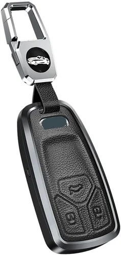Compatible con Audi Q3 Q8 Q7 Q5 A3 A4 A5 A6 A7 TT TTS S4 S5 RS4 RS5 Funda de cuero de metal para llavero inteligente