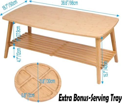 Miniatura 2 de Mesa de centro plegable de bambú, escritorio de suelo para adultos, mesa baja para sentarse en el suelo, mesa plegable para sala de estar, mesa