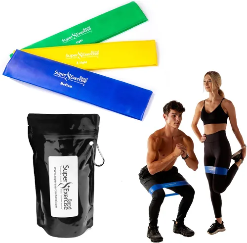 Miniatura 11 de Mini bandas de bucle extra largas sin látex de 14 x 3 pulgadas de EE. UU. en 3, 5, 10 paquetes de 10 unidades. 10 fortalezas para entrenamiento