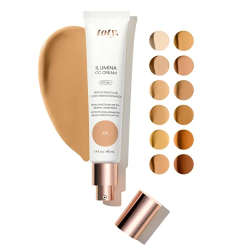 Toty by Sofia Vergara Lumina CC Cream SPF 50+, crema correctora de color 100% mineral, base de cobertura media y protector solar de amplio espectro