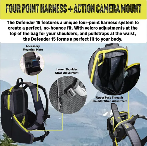 Miniatura 4 de Send It Defender - Bolsa de 15 L, MTB, mochila de moto con protector de columna vertebral para hombres y mujeres. Mochila de hidratación