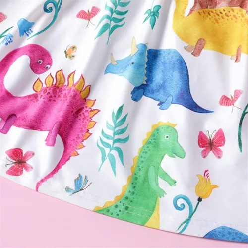 Miniatura 3 de PATPAT Toddler & Baby Girl Dresses Sleeveless Dinosaur & Ruffled Bowknot Tank Dresses for Kids, 18-24 Months to 5-6 Years