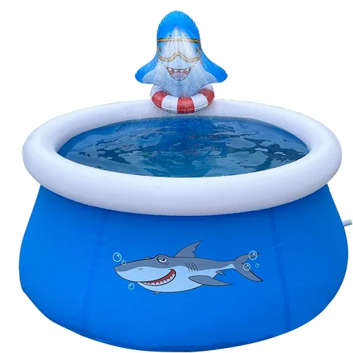 Miniatura 9 de DIMAR GARDEN Piscina inflable de espray de piscina de 6 pies x 29 pulgadas, piscina de elefante redonda al aire libre con anillo superior de aire