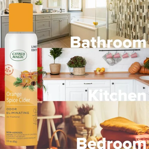 Miniatura 7 de Citrus Magic Edición Limitada Eliminador de olor natural – Aerosol ambientador, sidra de especias de naranja, 3 onzas, paquete de 3