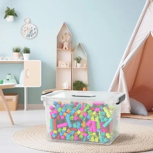 Miniatura 7 de Paquete de 4 cajas de almacenamiento transparentes de 17.5 cuartos de galón, contenedor de almacenamiento de plástico con tapas
