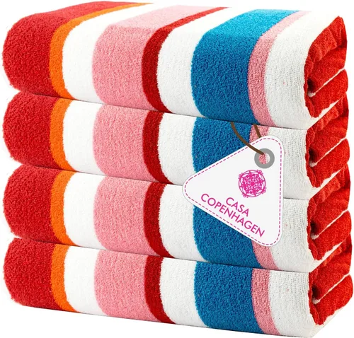 Miniatura 13 de CASA COPENHAGEN Juego de 6 toallas de palomitas de maíz, color azul polvoriento, 21.16 oz/m², 2 toallas de baño, 2 toallas de mano y 2 toallas