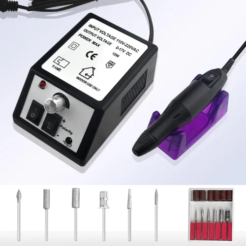 Miniatura 2 de Juego de cortaúñas eléctrico profesional con 206 bandas de lijado para el hogar y el salón (negro)