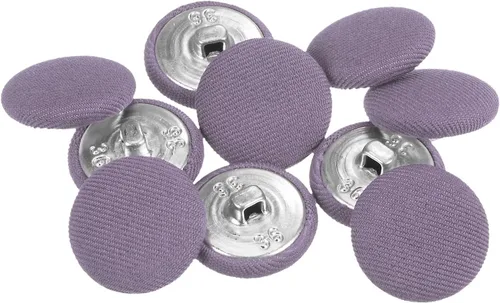 Miniatura 24 de HARFINGTON 10 botones de tela de 24L cubiertos de tela de 0.59 pulgadas, vástago de metal, botones de costura redondos para trajes, blusas de Azul