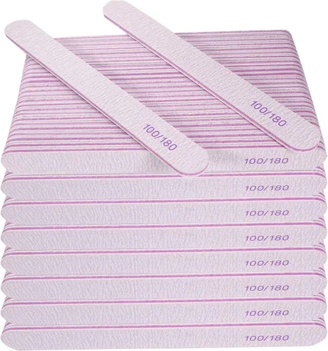 Miniatura 10 de Limas de uñas (25 piezas), lima de uñas de grano 100/180, tablero de esmeril a granel para uñas acrílicas y uñas naturales, limas para uñas