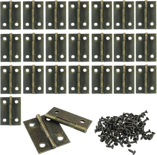 Miniatura 15 de Murtenze Paquete de 12 Bisagras de Puerta de 2.5 Pulgadas, Bisagras de Armario, Bisagras de Bronce Rojo, Bisagras de Cojinete de Bola, Bisagras