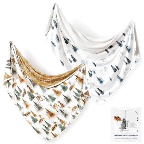 Miniatura 19 de GRSSDER Paquete de 2 mantas de punto súper suaves para bebés niñas y niños, mantas reversibles de doble capa de 34 x 44 pulgadas, extra grandes