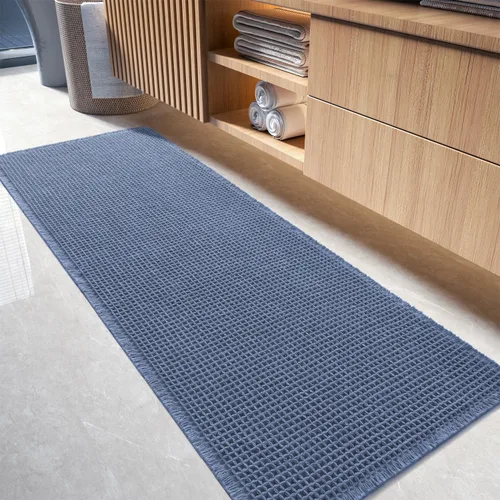 tchdio Alfombra Corredor de Baño Tipo Waffle, Tapetes de Baño Súper Absorbentes Antideslizantes para Baño Lavables a Máquina, Alfombras Largas con