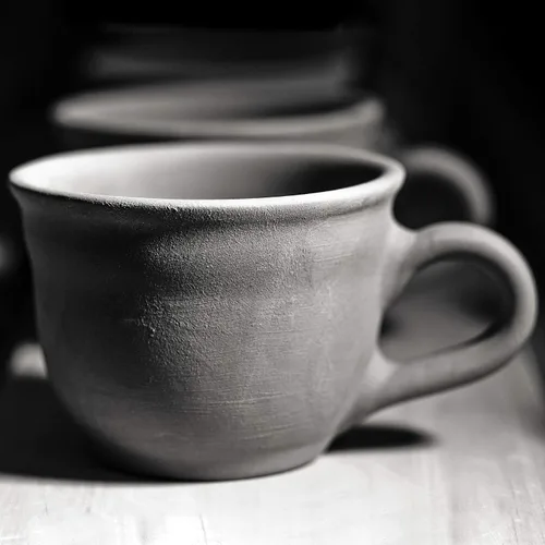 Miniatura 7 de City to Cottage Taza y platillo de café capuchino de cerámica grande de lunares blancos y negros hechos a mano de 12 oz/11.8 fl oz, cerámica