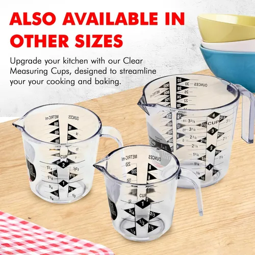 Miniatura 7 de Taza de medición de plástico Chef Craft Select, 2 tazas, transparente