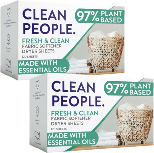 Miniatura 15 de The Clean People Sábanas suavizantes de tela, sábanas para secadora, suavizan y eliminan la adherencia estática, suavizante vegano, sin fragancia