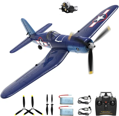 VOLANTEX F4U Corsair 4 canales - Avión de control remoto con 3 modos de vuelo y estabilización XPilot, avión RC 2.4G para adultos principiantes,