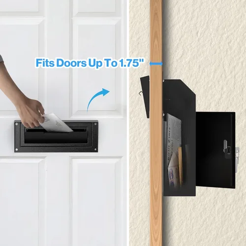 Miniatura 4 de Pochar Buzón resistente a la lluvia para puerta, buzón de acero galvanizado resistente a la intemperie para llaves, depósito, pago, correos – a